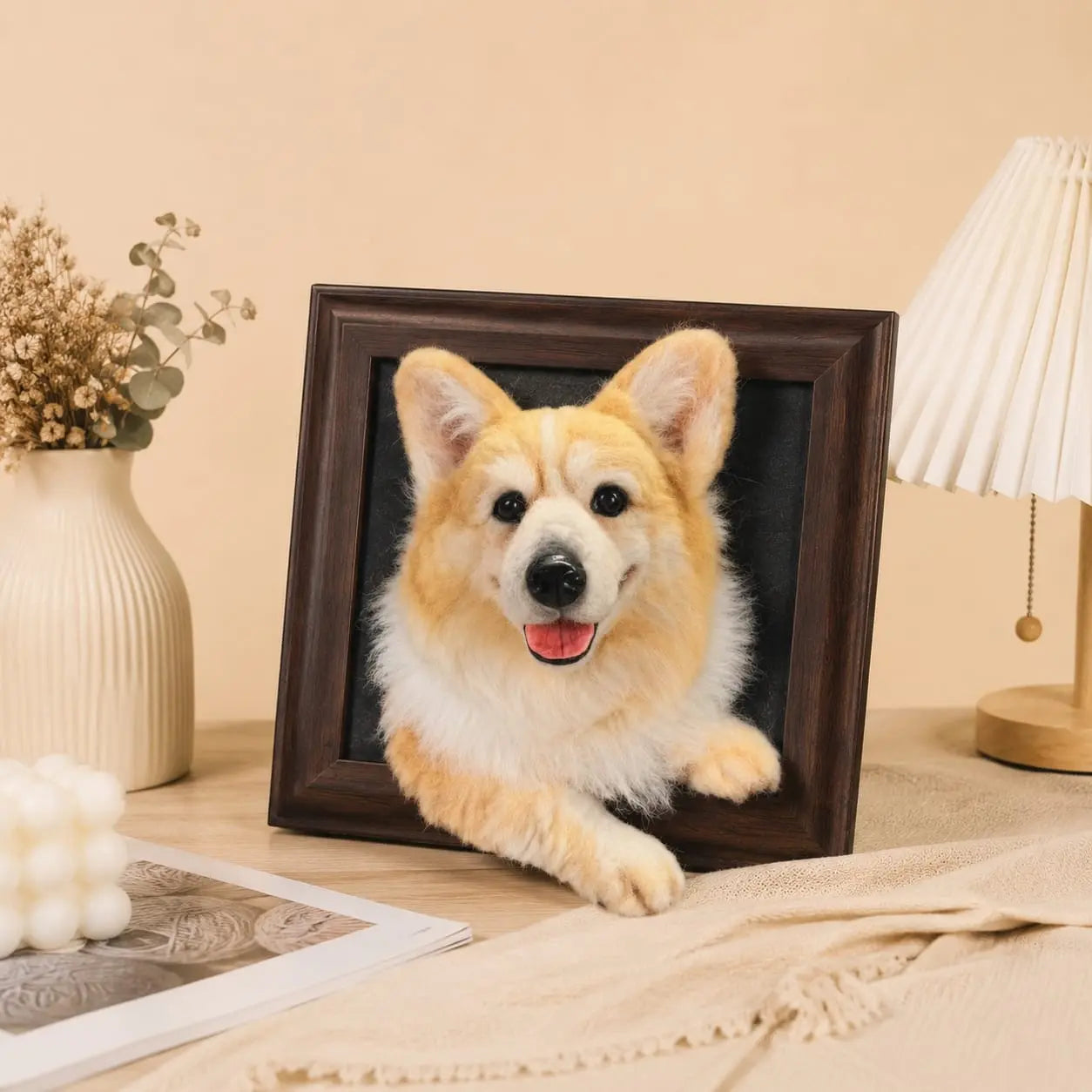custom wool felt dog portrait personalized gift