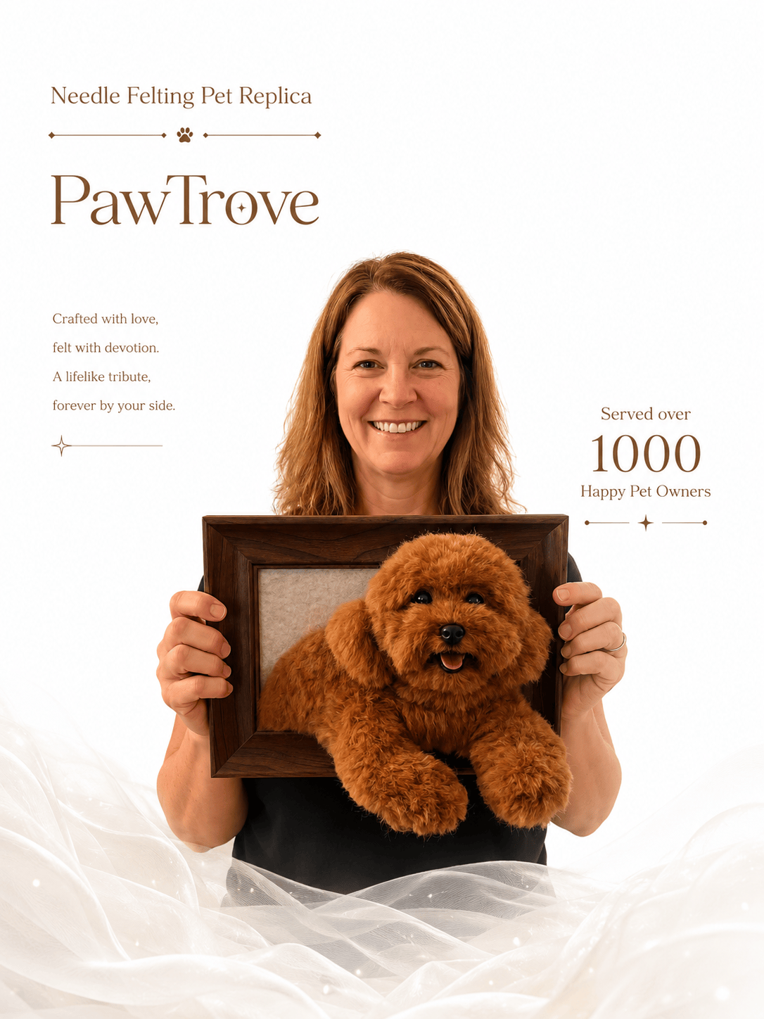 Handmade wool felt pet keepsake, custom pet memorial figurine by PawTrove-introduction