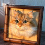 Felted Cat Portrait Needle felting pet replica - Framed Felted Pet Portrait