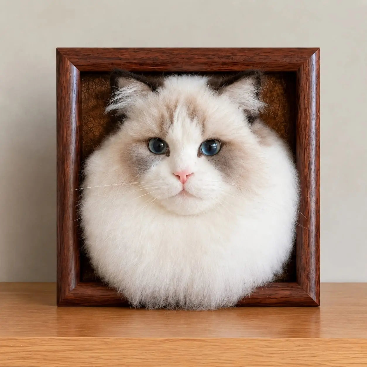 額入りフェルト猫肖像画｜猫のカスタムメモリアル – Pawtrove Feltever