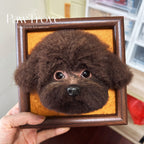 Felted Dog Portrait Needle felting pet replica - Framed Felted Pet Portrait