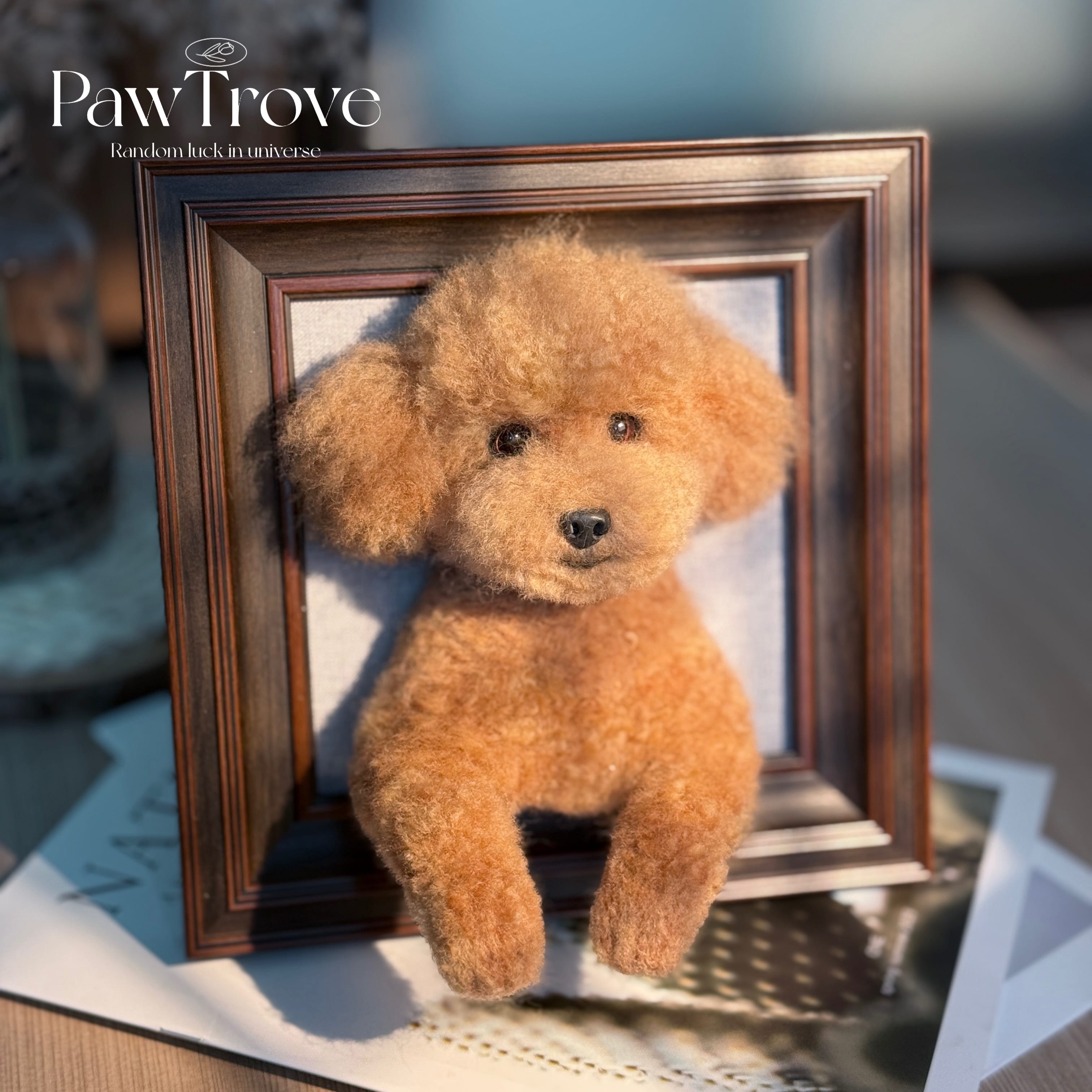 Felted Dog Portrait Needle felting pet replica - Framed Felted Pet Portrait