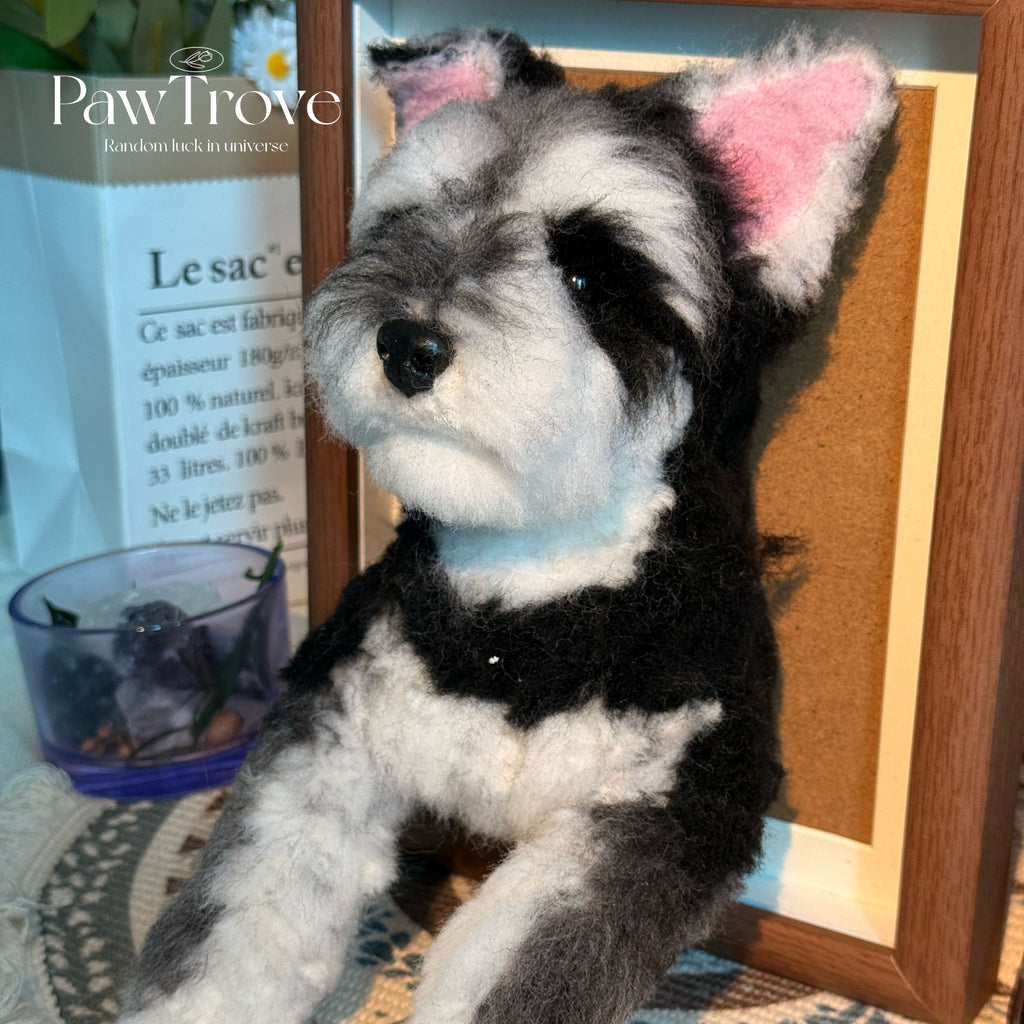 Felted Dog Portrait Needle felting pet replica - Framed Felted Pet Portrait