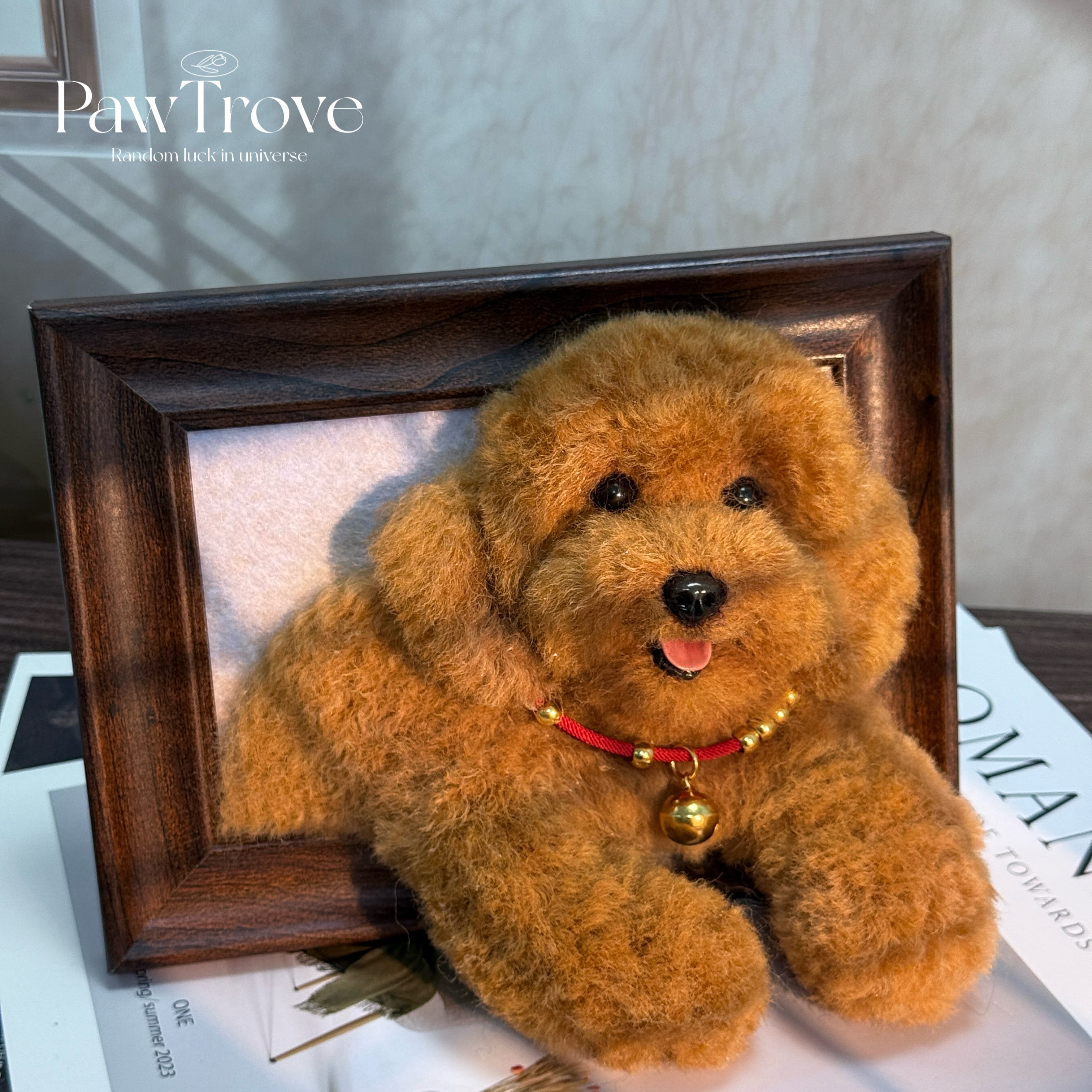 Felted Dog Portrait Needle felting pet replica - Framed Felted Pet Portrait