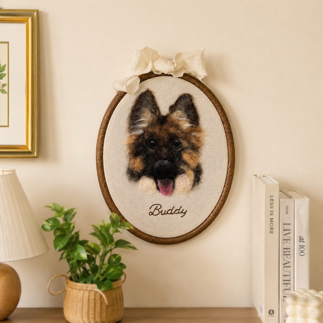 Flat Felted Pet Portrait Needle felting pet replica - Flat Personalized Pet Portraits