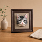 Framed Felted Cat Portrait Needle felting pet replica - Framed Felted Pet Portrait