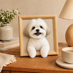 Framed Felted Dog Portrait Needle felting pet replica - Framed Felted Pet Portrait