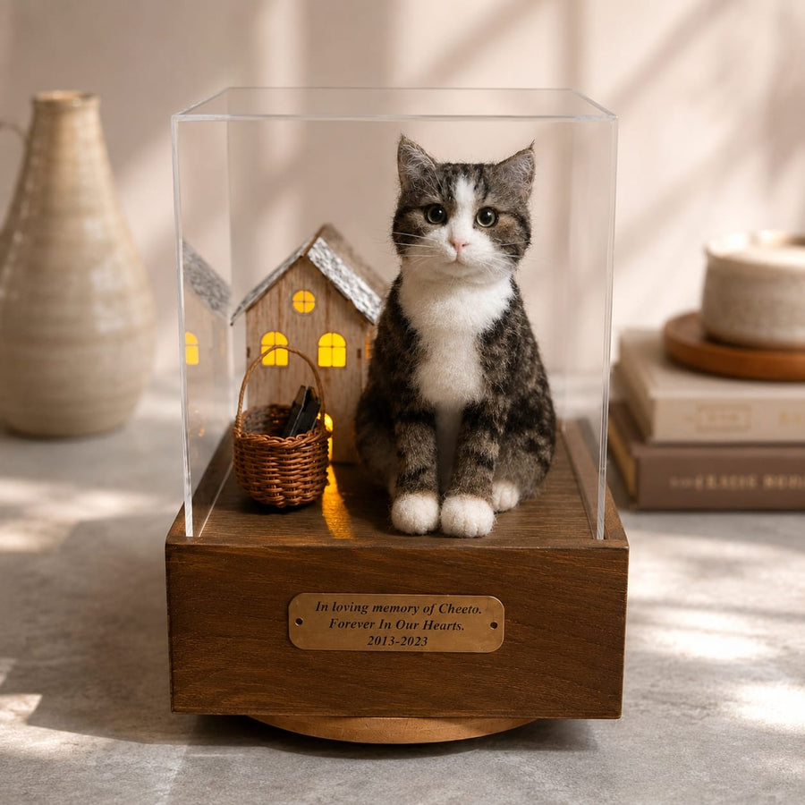 Felted pet portrait memorial