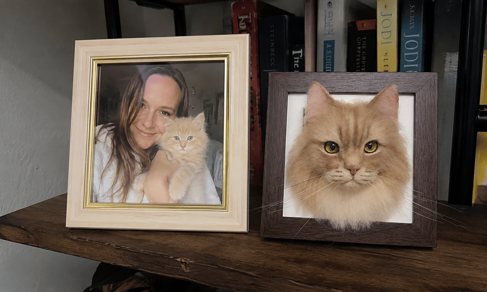 handmade wool felt pet portrait from photo